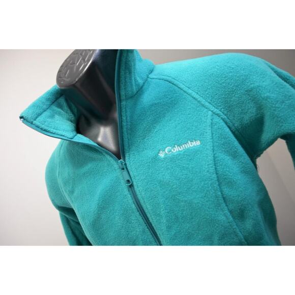Columbia Full Zip Fleece Jacket Hiking Camp Sweater Blue Womens Size Small - Picture 1 of 9